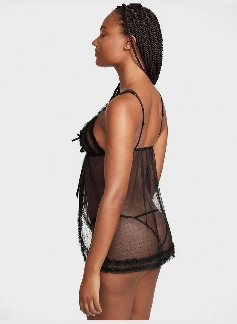 Victoria's Secret Mesh Peekaboo Babydoll Set
