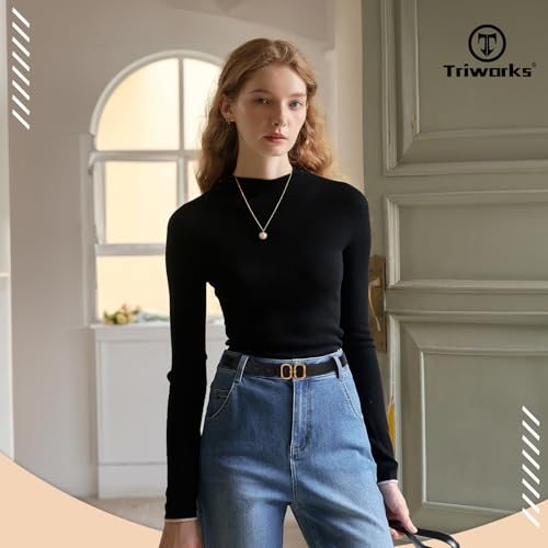 TRIWORKS Reversible Leather Belt for Women with Gold Buckle Ladies Leather Belt for Jeans Pants - Image 4