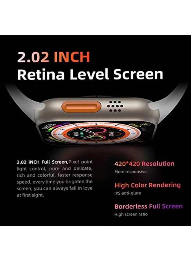 SHOPI Premium Quality  Ultra watch Waterproof Bluetooth Sport Watch Digital Smartwatch-SILVER - Image 4