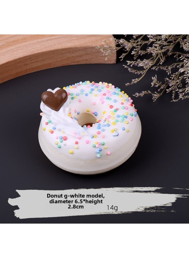 Simulation Donut Model Fruit Soft Bread Dessert Food Window Shooting Props Children's Early Education Toys Wholesale-Color:Simulation Donut G-White  - Image 1