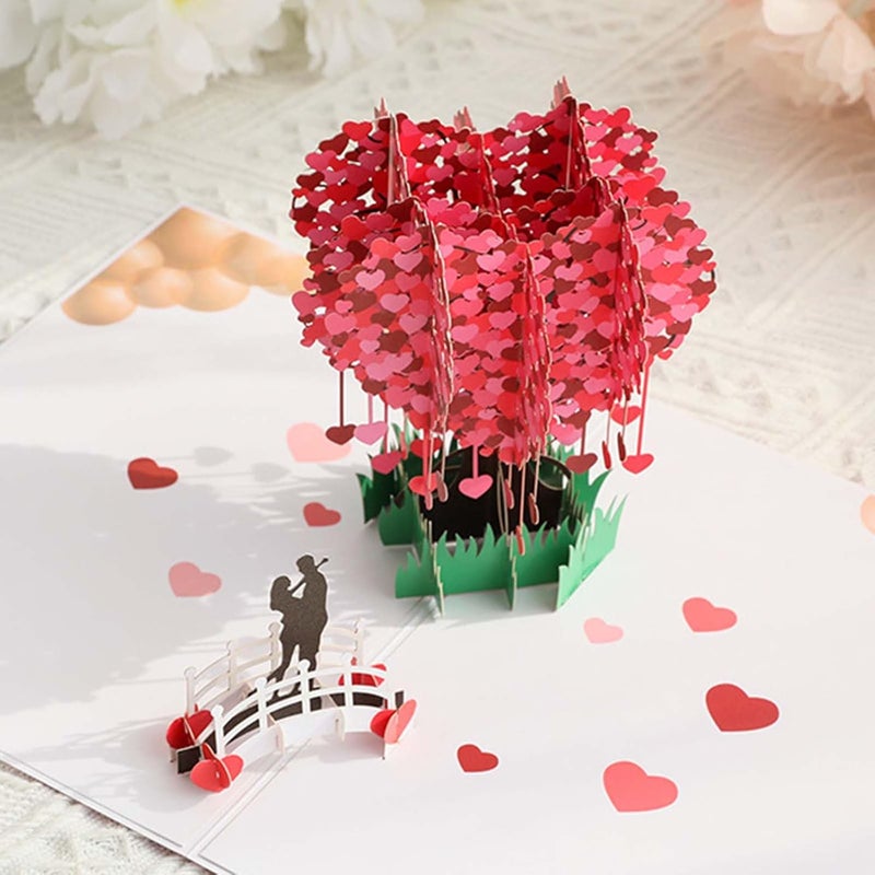 كلاراكو بطاقة عيد الحب من كلاركو، بطاقة عيد الحب ثلاثية الأبعاد، بطاقة تهنئة ثلاثية الأبعاد على شكل قلب حب، بطاقة مباركة بخط اليد، لوازم لحفلات الزفاف وأعياد الميلاد والذكرى السنوية - Image 2