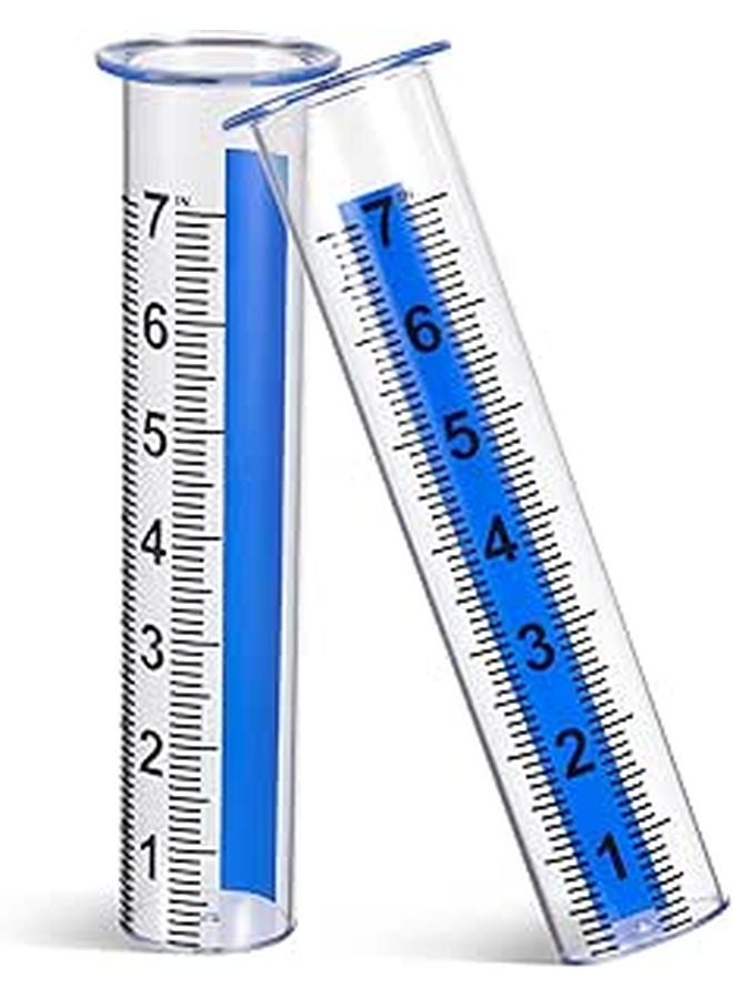2Pcs Clear Plastic Rain Gauge Tubes Outdoor Replacement for Digital Rain Meter - Image 1