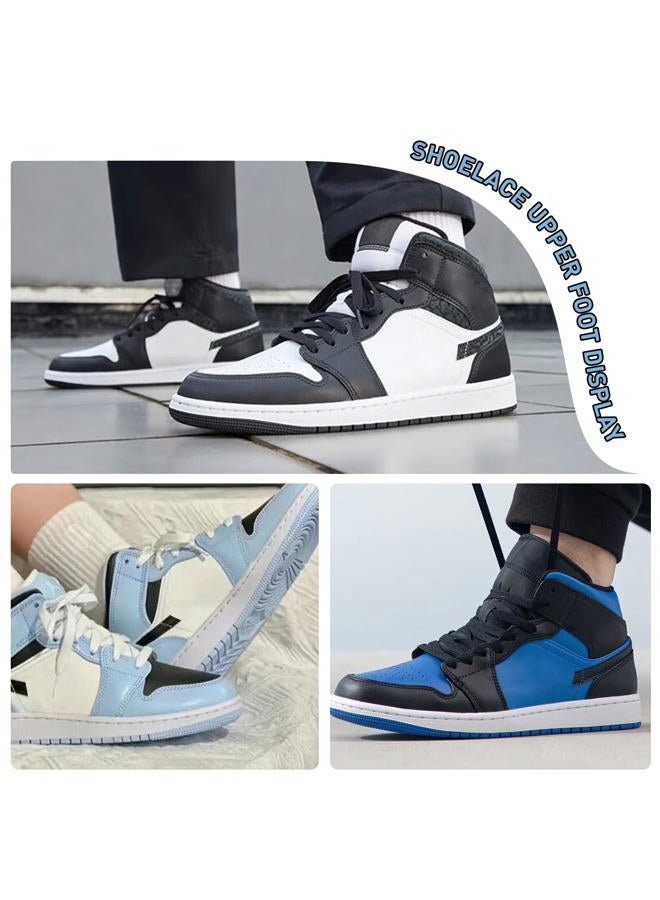 UamGlsob زوجان من أربطة الأحذية لطرازات Air Jordan 1/2/3/4/5/6/7/8، 5/16''(8mm) أربطة رياضية مسطحة بديلة، بيضاء، 63"/160 سم - Image 5
