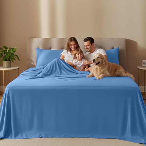 Utopia Bedding Full Size Sheet Set 4 Piece Bed Sheets Soft and Breathable Microfiber Includes 1 Fitted Sheet 1 Flat Sheet and 2 Pillowcases Oeko Tex Dutch Blue - Image 3