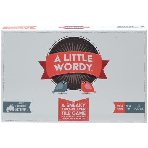 Exploding Kittens A Little Wordy 2 Players - Ages 10+ - 15 Minutes to Play - Letter Tile Word Game - Couples Game, Date Night Game, Adult and Teen Board Game - Image 1