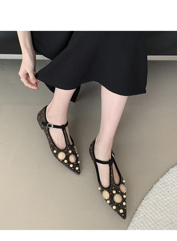 French Style Niche Fdiamond Soft Sole Flat Sole Single Shoe  - Image 2