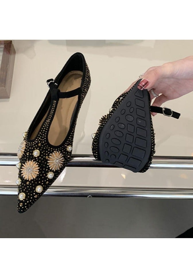 French Style Niche Fdiamond Soft Sole Flat Sole Single Shoe  - Image 4