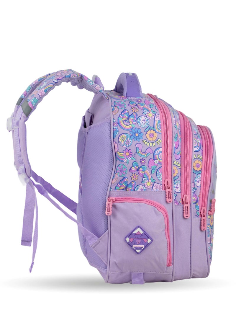 Fantastic QY001 Children's School Backpack, Sweets and Butterflies Design, 25L, 3 Compartments, Purple and Pink, 40×30×15cm - Image 2