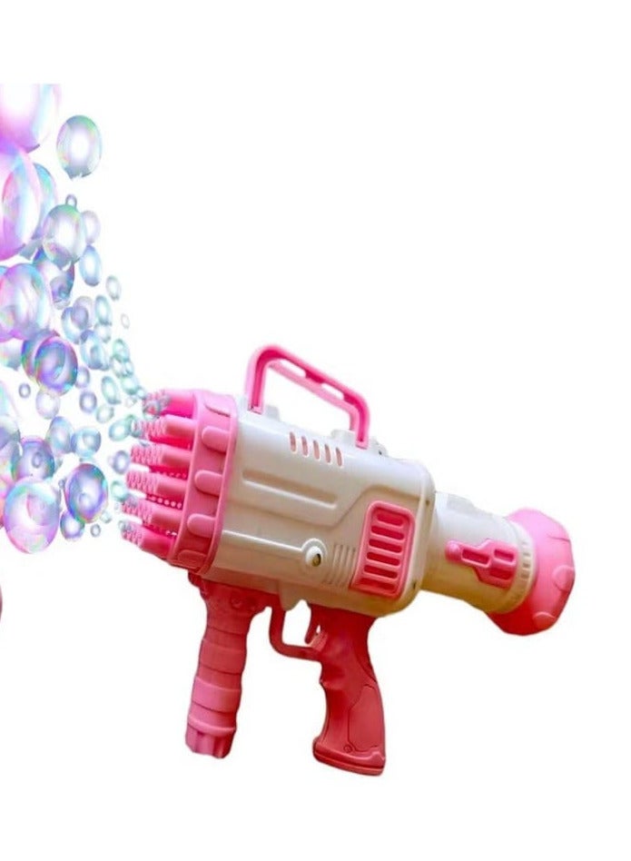 32 Hole Bubble Blaster for Kids | High Volume Bubble Gun with Solution | Ultimate Bubble Fun Maker - Pink - Image 2