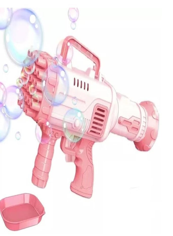 32 Hole Bubble Blaster for Kids | High Volume Bubble Gun with Solution | Ultimate Bubble Fun Maker - Pink - Image 1