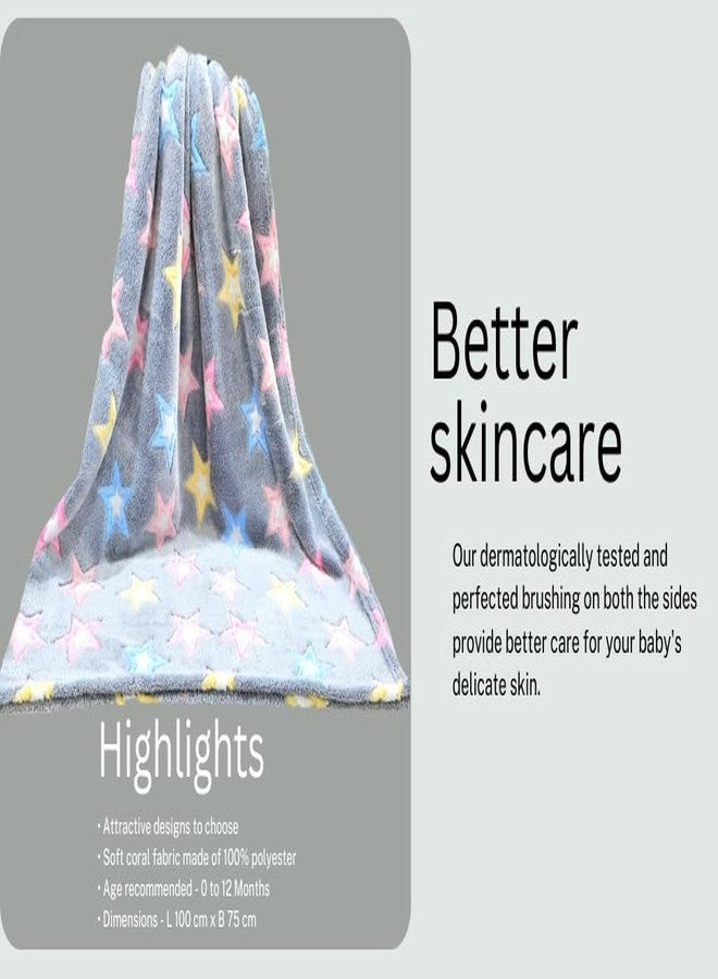 First Kick بطانيات الأطفال حديثي الولادة من فيرست كيك، بطانية مطبوعة لسرير الأطفال حديثي الولادة للأولاد والبنات، الطول 100 سم × العرض 75 سم، عبوة من قطعتين. - Image 4