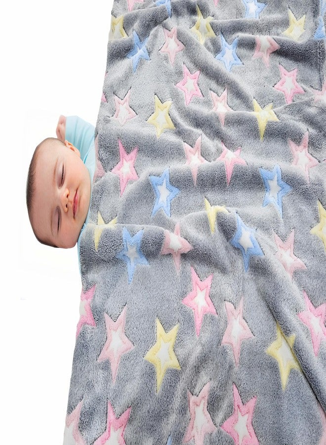 First Kick بطانيات الأطفال حديثي الولادة من فيرست كيك، بطانية مطبوعة لسرير الأطفال حديثي الولادة للأولاد والبنات، الطول 100 سم × العرض 75 سم، عبوة من قطعتين. - Image 1