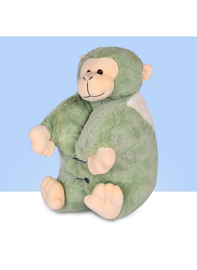 Besties BESTIES Premium Fur Monkey Soft Toy Cum Pillow Green - Height 45 cm  - Image 2