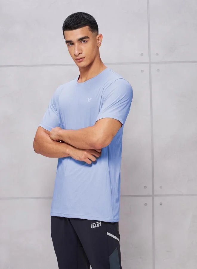 Technosport Technosport Men Solid Slim Fit Crew Neck T-Shirt