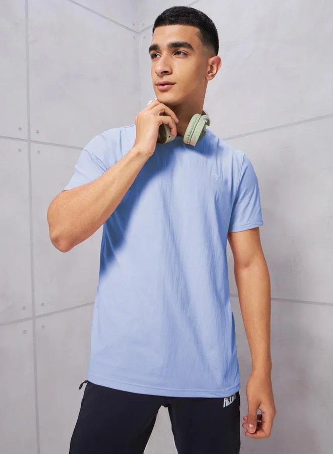 Technosport Technosport Men Solid Slim Fit Crew Neck T-Shirt