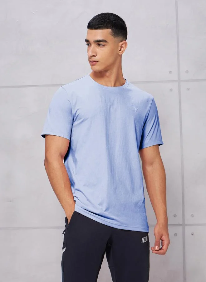 Technosport Technosport Men Solid Slim Fit Crew Neck T-Shirt