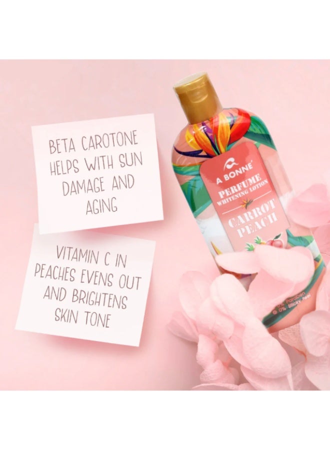 A Bonne' Perfume Whitening Lotion Carrot Peach 500 ML Skin Brightening Moisturizing Body Lotion Whitening Cream for Smooth Soft Skin - Image 2