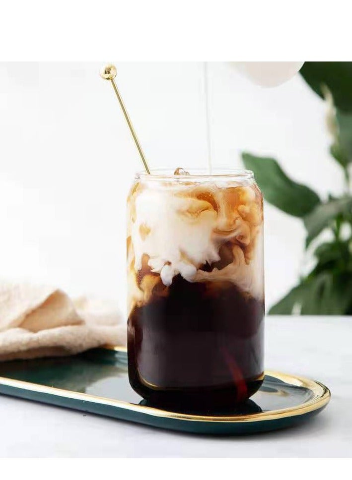 16oz Coffee Cup Water Glasses 1Pack Coffee Cups with Lids and Straw - Image 5