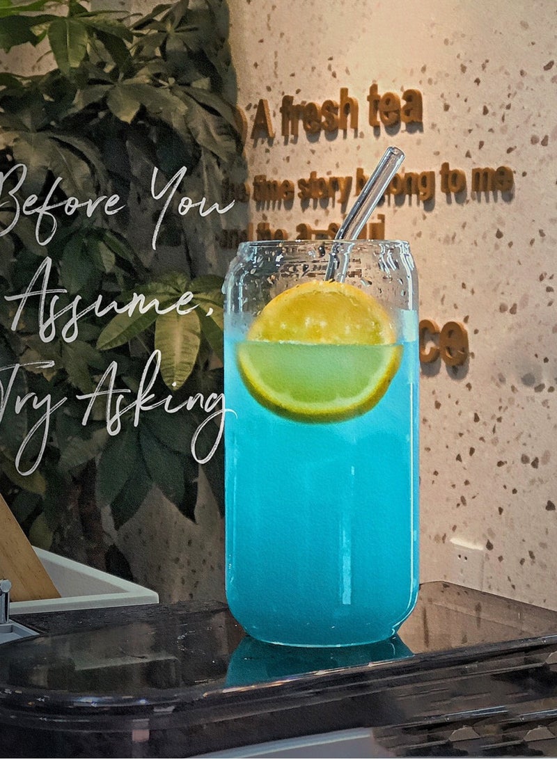 16oz Coffee Cup Water Glasses 1Pack Coffee Cups with Lids and Straw - Image 3