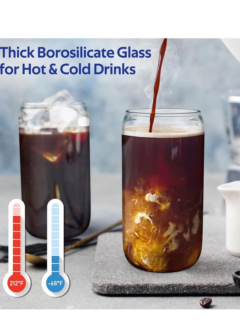 16oz Coffee Cup Water Glasses 1Pack Coffee Cups with Lids and Straw - Image 4