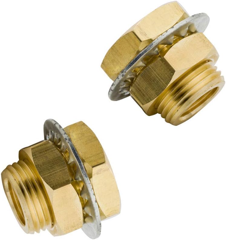 Legines Brass Bulkhead Pipe Fitting,1/8" NPT Female Bulkhead Coupling Tank Fitting, 0.96" Length (Pack of 2) - Image 1