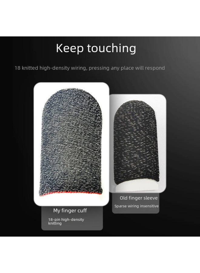 Ultra-thin Cloth Sweat-resistant Touch Screen Finger Sleeves For Gaming 24-needle Fiber Battle Bear Brand-Product Color:Copper Fiber Gray And White Pair (packing Bag)  - Image 4