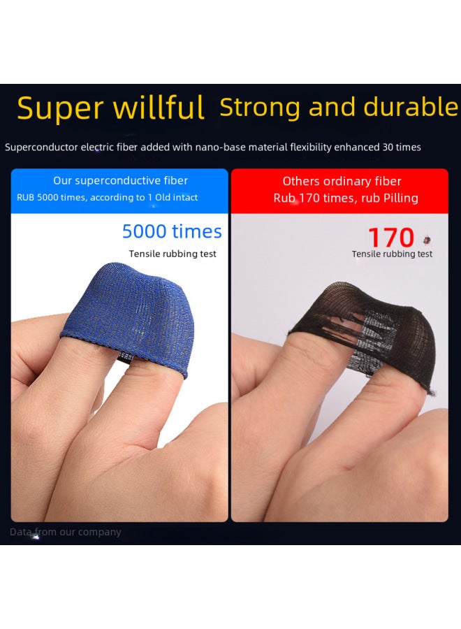 Ultra-thin Cloth Sweat-resistant Touch Screen Finger Sleeves For Gaming 24-needle Fiber Battle Bear Brand-Product Color:Copper Fiber Gray And White Pair (packing Bag)  - Image 5