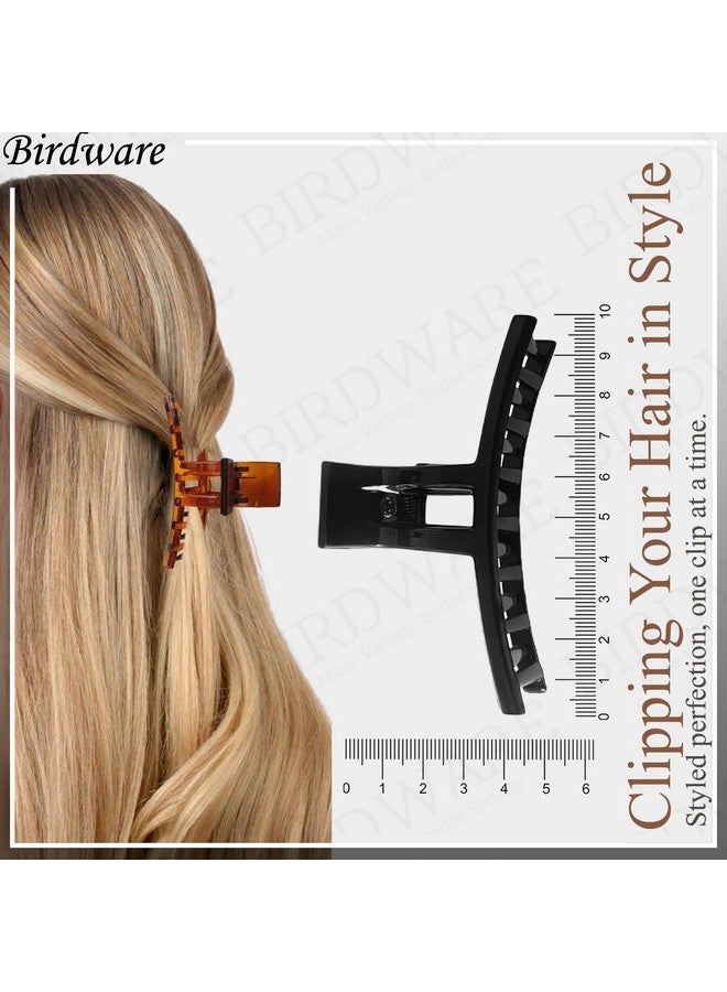 بيردوير مشابك شعر كبيرة الحجم للنساء والفتيات، متعددة الألوان من مادة الأكريليك المطاطية المستوردة، فراشة حجرية (عبوة من 3 قطع متعددة الألوان) مشابك شعر (أسود وأبيض) - Image 3