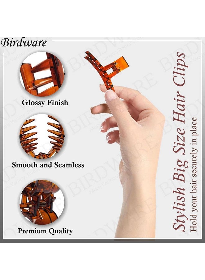 بيردوير مشابك شعر كبيرة الحجم للنساء والفتيات، متعددة الألوان من مادة الأكريليك المطاطية المستوردة، فراشة حجرية (عبوة من 3 قطع متعددة الألوان) مشابك شعر (أسود وأبيض) - Image 4