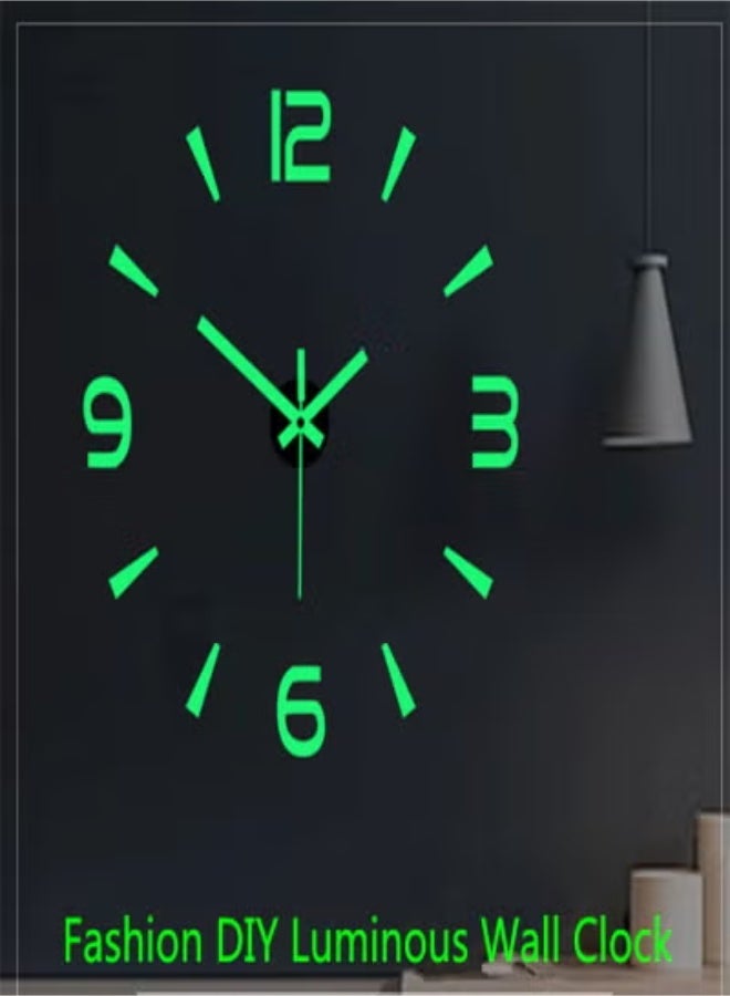 Fashion Diy Luminous Wall Clock Glow Large Hanging Clocks Style B
