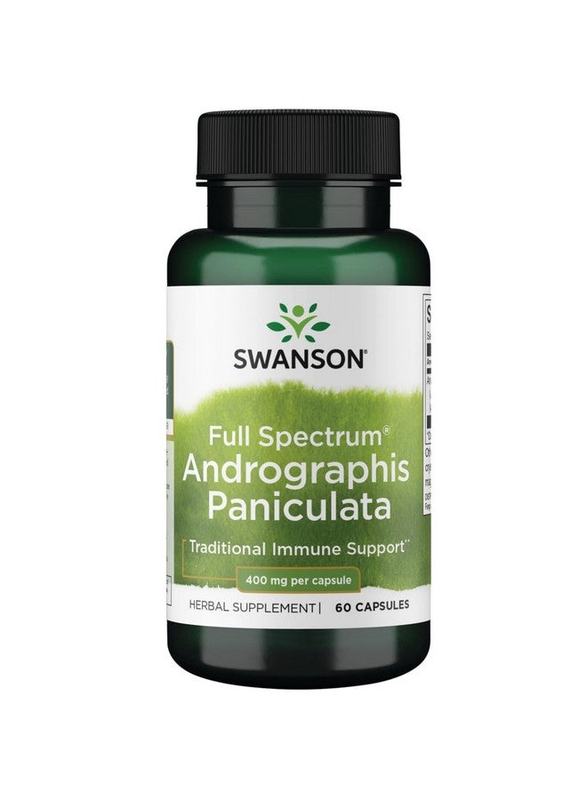 Swanson Full Spectrum Andrographis Paniculata 400 Milligrams 60 Capsules - Image 1