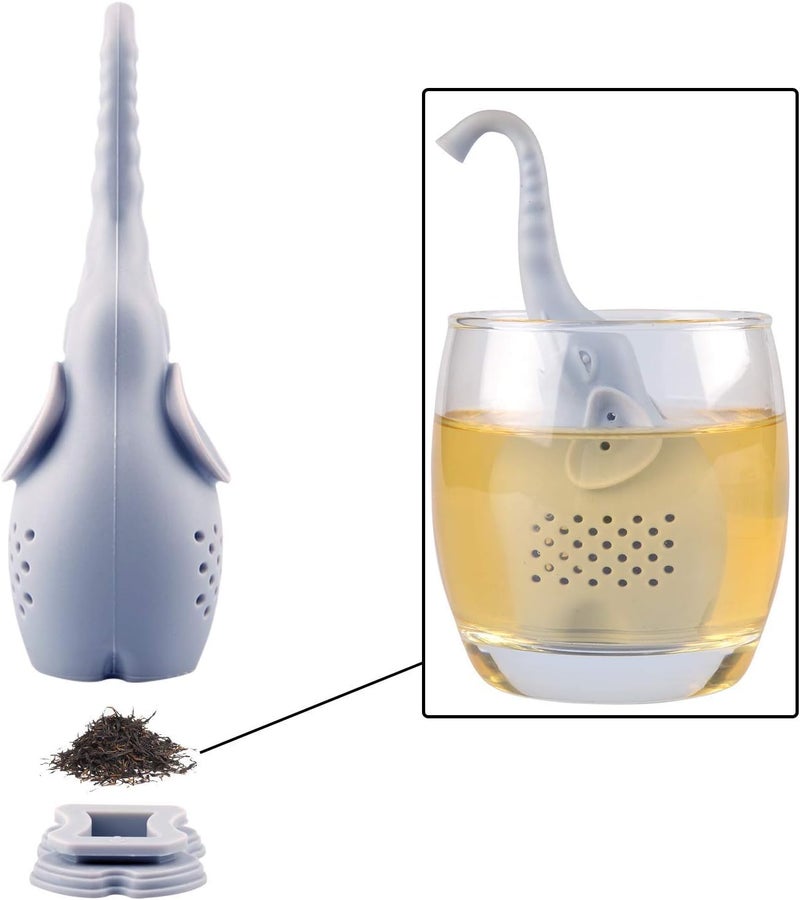 Kakeah Cute Animal Silicone Tea Filters Tea Infuser Unicorn Shark Squirrel Cat Owl Elephant Tea Strainer Steeper-Ideal Gift for Tea Lovers (6PCS1) - Image 3