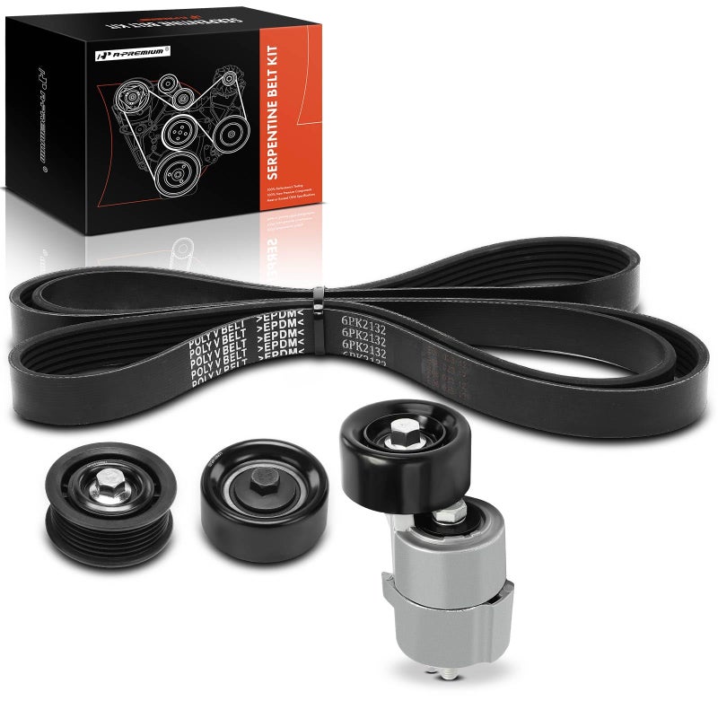 APremium Engine Serpentine Belt Drive Kit Compatible with Hyundai Kia Cars Sonata 20112013 Optima 20112013 Sportage 20112013 Tucson 20122013 20L 24L