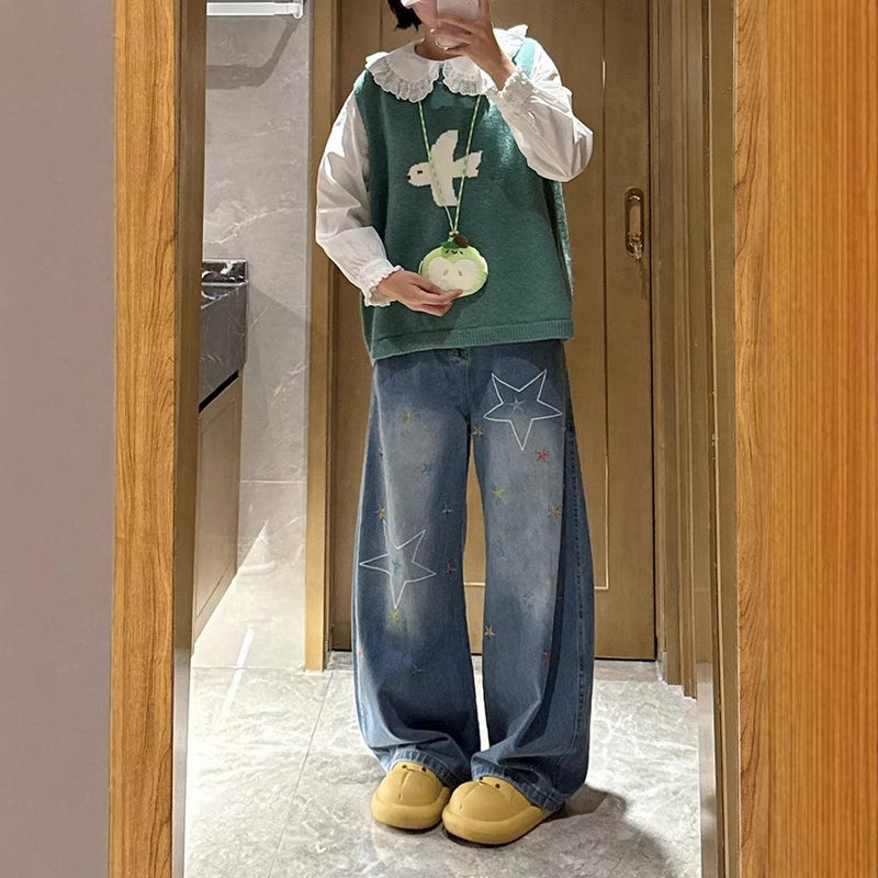 Unisex Classic Denim Jeans Loose Fit Daily Outdoor Wear - Image 5