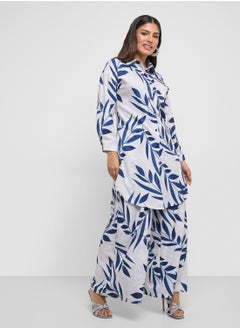 Khizana Printed Longline Top & Pant Set  - Image 1