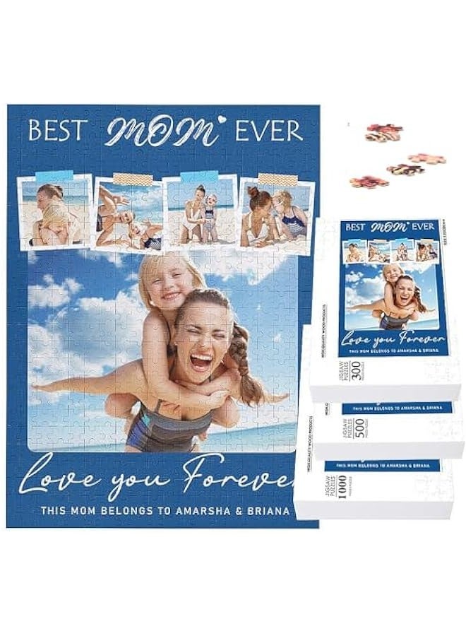 Puzzles for Kids, 300 500 1000 Pieces Personalized Jigsaw Puzzle from Picture, Wooden Jigsaw Puzzle for Family, Custom Your Own Puzzle from Photos for Dad Mom Grandma - Image 1