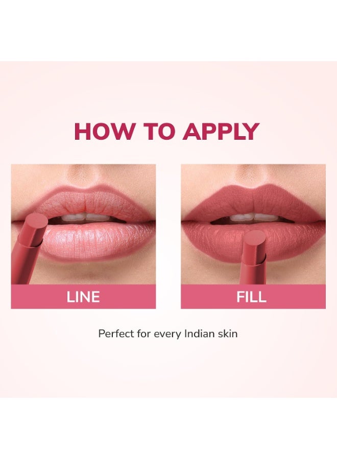 Mila Beaute Mila Beauté Pout It Out Matte Lip Crayon | Highly Pigmented & Enriched With Jojoba Oil | Soft Matte Finish | Creamy & Light Weight Texture | Smooth Glide Application | Shade - (Jasmine 1.25g) - Image 4