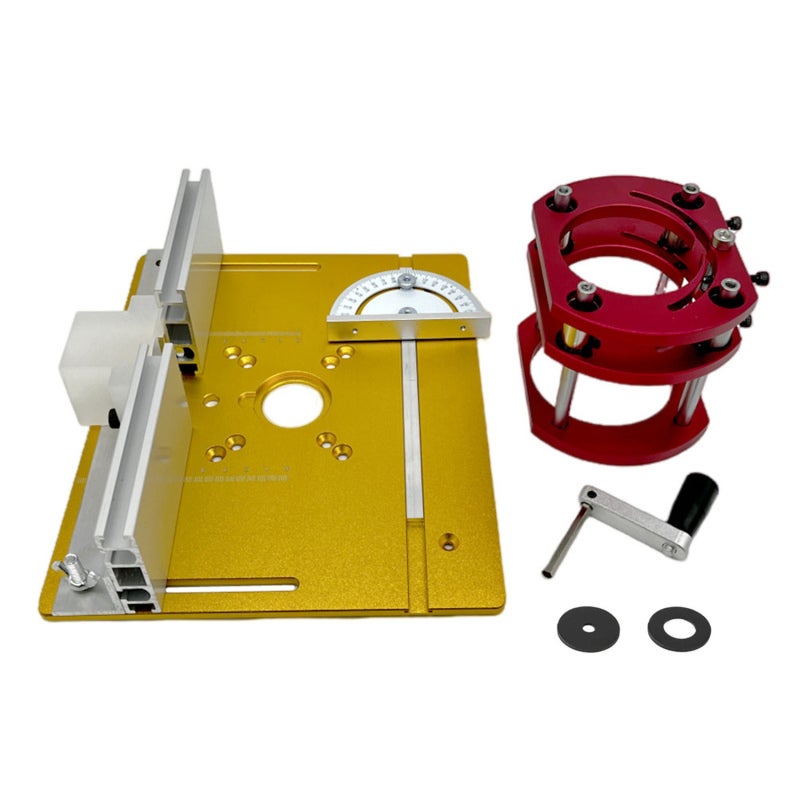 Router Table Insert Plate: 51mm Lift Golden Aluminum Alloy - Easy To Install CNC Processed Stainless Steel Support Rod for Woodworking Inverted Electric Milling Machines - Image 2