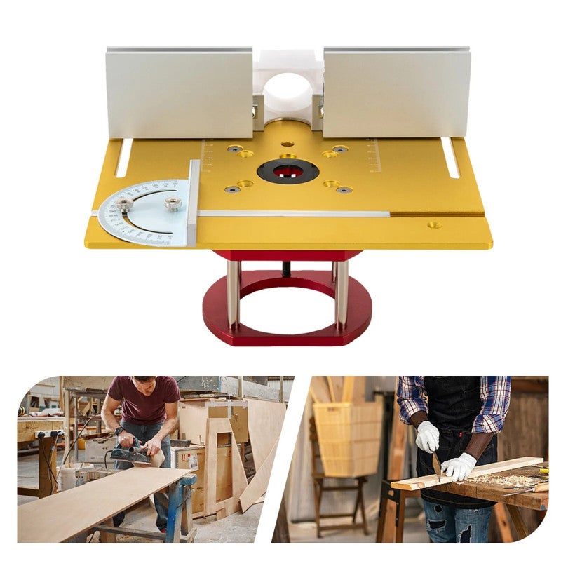 Router Table Insert Plate: 51mm Lift Golden Aluminum Alloy - Easy To Install CNC Processed Stainless Steel Support Rod for Woodworking Inverted Electric Milling Machines - Image 4