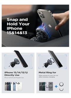 Lisen Lisen 2 in 1 MagSafe Car Mount for iPhone and Android phone Dashboard & Air Vent Base  - Image 4