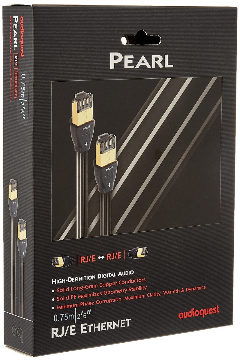 AudioQuest 0.75 m RJ/E Pearl Cat 7 Black Networking Cable – Networking Cables (0.75 m, Cat 7, RJ45, RJ45, Black) - Image 1