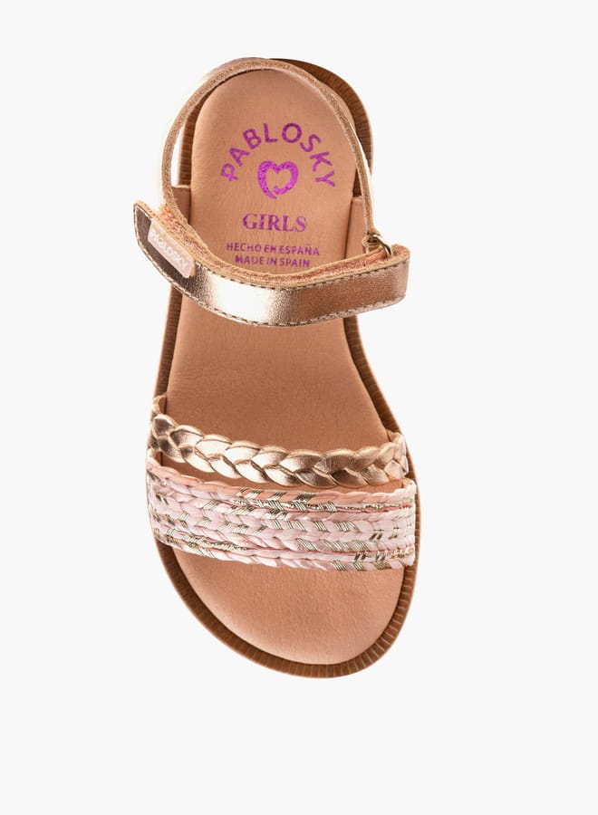 Pablosky Girls Strap Sandals With Hook And Loop Closure  - Image 4
