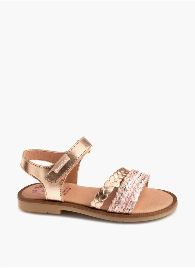 Pablosky Girls Strap Sandals With Hook And Loop Closure Ramadan Collection