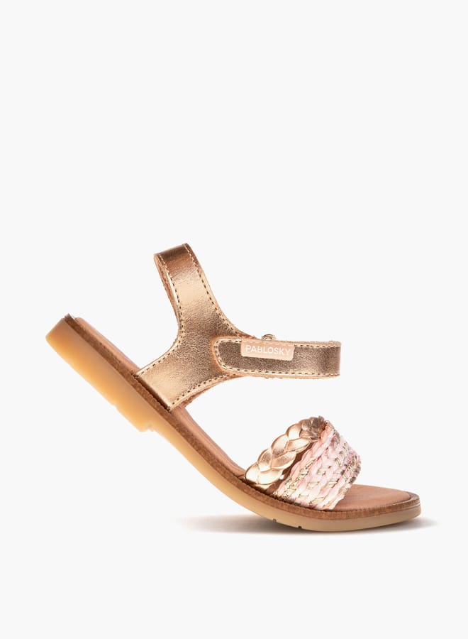 Pablosky Girls Strap Sandals With Hook And Loop Closure  - Image 5