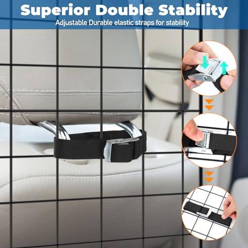 OUSHENG Car Dog Barrier for SUV, Adjustable Pet Divider Gate for Trunk Cargo Area, Universal-Fit Back Seat Heavy-Duty Wire Mesh Dogs Separator Guard Net, Vehicles Safety Travel Accessories - Image 5