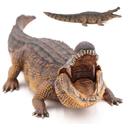 Gemini&Genius Giant Crocodile Toy, Large 15" Length Realistic Alligator Action Figure, Wildlife World Aligator with Moveable Jaw Toy Gift, Display and Collectible Model for Kids or Animal Collector - Image 1