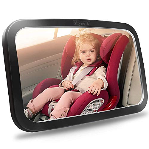 Shynerk Baby Car Mirror Safety Car Seat Mirror for Rear Facing Infant with Wide Crystal Clear View Shatterproof 360 Rotation Crash Tested and Certified