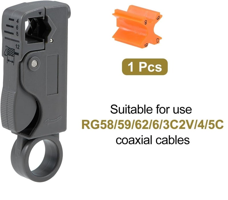 SPIN CART Coax Coaxial Cable Wire Stripper Cutter Tool (2 Blade Model) for RG59 RG58 RG6 RG11 (1) - Image 5