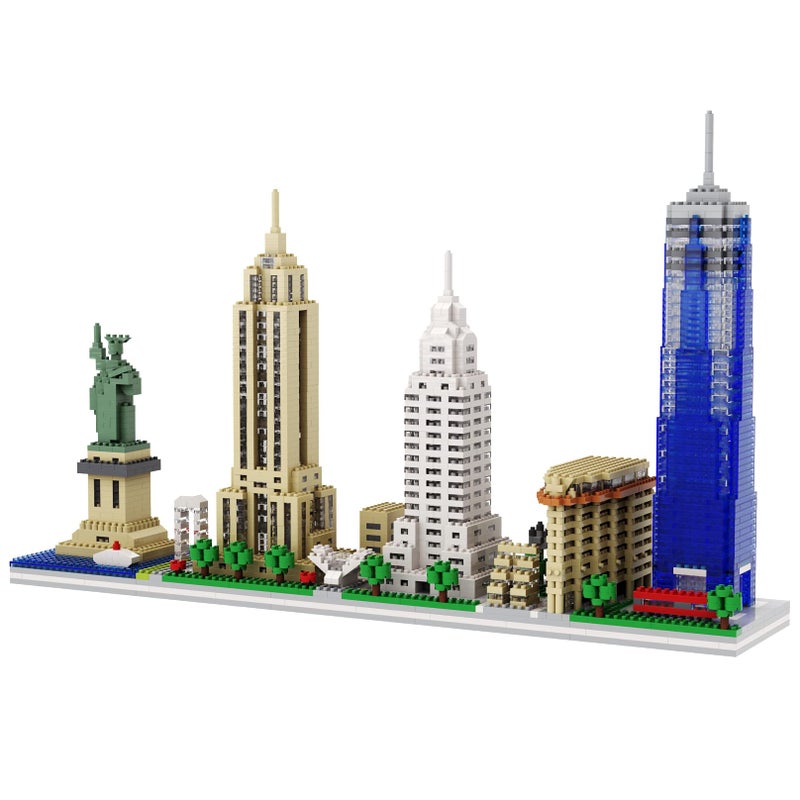 dOvOb Architecture New York Skyline Micro Mini Blocks Building Set, 3048 Pieces Bricks,3D Puzzle Collection Model Kit as Gift for Adults or Kids - Image 1
