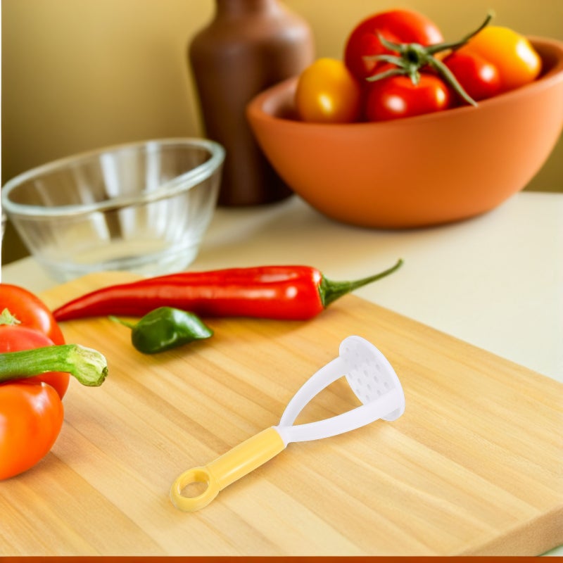 🍳 أداة هراسة بطاطس يدوية مصفاة للطعام مكونة من 10 قطع بلون أصفر من مادة البولي بوربيلين للاستخدام في المطبخ - Image 2